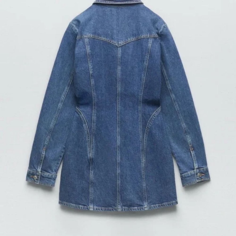 TRF DENIM DRESS ZARA BLOGGERS FAV - Picture 7 of 9